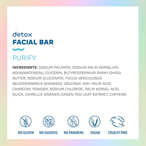 Seaweed Bath Co. Detox Body And Facial Bar Soap Duo, 3.75 Ounce (Pack Of 2), Sustainably Harvested Seaweed, Charcoal, Volcanic Ash #TOP3