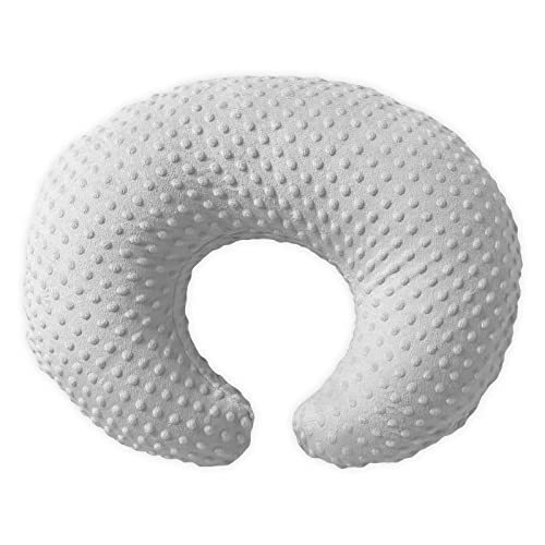Image of Witeasy Nursing Pillow, Bottle and Breastfeeding Pillows, Nursing Essentials Baby Feeding Pillow with Removable Cotton Blend Cover, Machine Washable Baby Donut Pillow (Minky Dot-Grey)