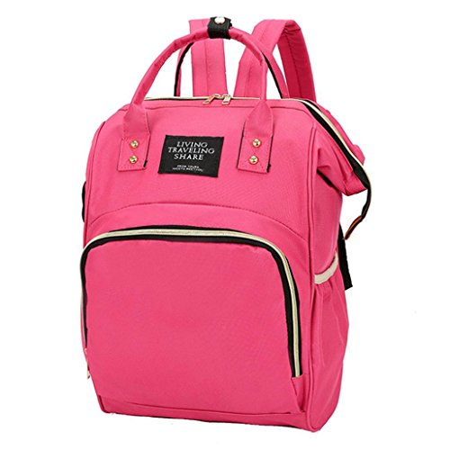 ?JiaMeng Mochila Antirrobo Mochila de Seguridad, Regalo para Estudiantes/Hombre/Mujer, Mochila Bolsa Impermeable de Colegio Viaje Negocios (Rosa Caliente)