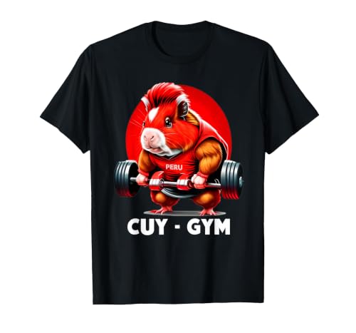 cuy-Gym -Peruvian cuy Gym Design t-Shirt T-Shirt, Men, Black, Medium