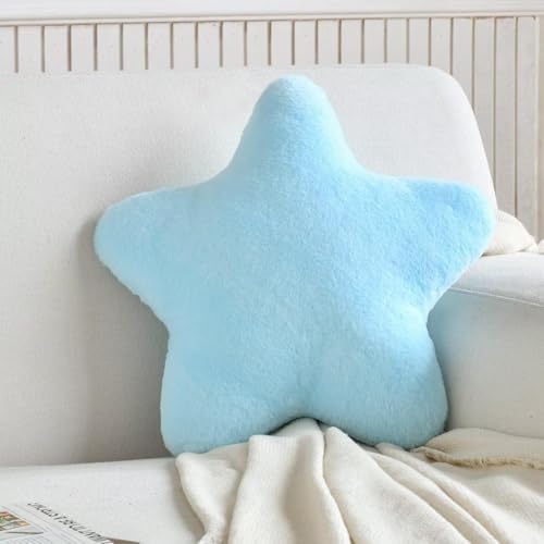 Image of RVA Star Throw Pillow Cute Star Shaped Cushion for Bedroom Sofa Chair Gifting on Special Occasions Anniversary Birthday Gift for Couples Girlfriends Boyfriends Husbands & Wives (15inch, SkyBlue)