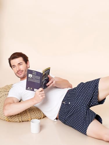 Image of Urban Scottish Men's Pack of 2 Cotton Printed Boxers with Side Pockets