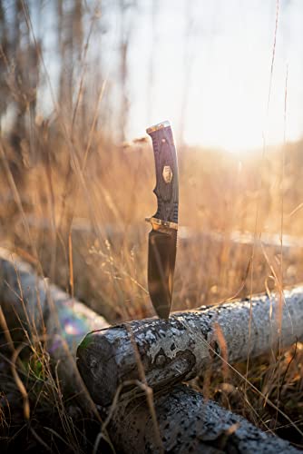Old Timer Heritage Series 169Ot 10.25In Fixed Blade Knife With Stainless Steel Drop Point Blade, Laminate Wood Handle, Full Tang Design, And Leather Sheath For Hunting, Camping, Edc, And Outdoors #TOP6