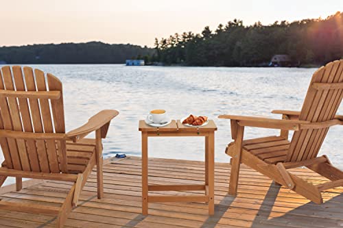 Outdoor Wooden Folding Adirondack Chair Set of 2 with Pre-Assembled BackRest, Wood Patio Chair for Garden Backyard Porch Pool Deck Firepit