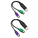 PS2 Keyboard Mouse to USB Converter Adapter Cable for Laptop PC Computer,(2-Pack)