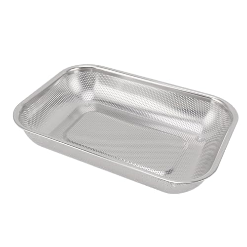 Colador rectangular de acero inoxidable para vegetales miniatura 7