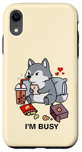 Funny Wolf Im Busy Boba eB[ XibN  j̎q ̎q LbY X}zP[X iPhone XR p