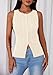 PRETTYGARDEN Womens Ribbed Tank Top Summer 2025 Open Front Button Down Sleeveless Shirts Fashion Clothing Going Out Vest Tops(Apricot,Small)