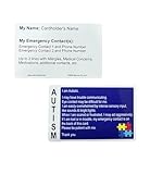 Autism Awareness Cards Customized with Your Information! Customized, Pack of Two! Secure ID