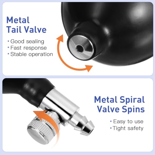 NOLITOY Zwei Stück Blutdruckmessgerät Pumpball Ersatz Ventil Latex Pumpe Blutdruckmesser Ersatzbalg Ballon Zubehör für Praxis Klinik Pflege Medizin Home Care Teile Schwarz 10,00x4,00x4,00 Zentimeter