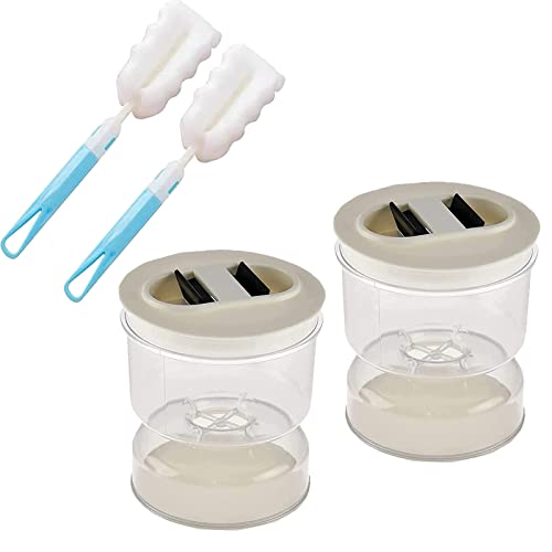 BHUI Pickle and Olive Hourglass jar, Pickle Juice Separator jar flip, Pickle jar,Pickle Container with Strainer?Pickle Holder (2 Pcs)