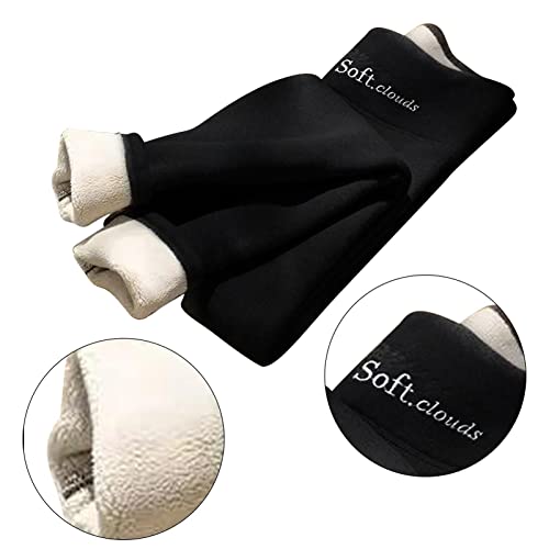 Legging forrada de lã - Leggings de inverno para mulheres - Calça justa para clima frio, grossa térm