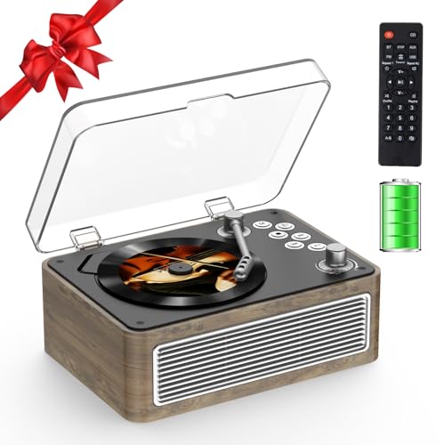 Reproductor de CD Portatil Bluetooth: Kegaudio Reproductor CD con Altavoces Radio y Mando a Distancia Soporte Reproducción USB/AUX Toma de Auriculares Roble