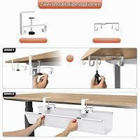 Univivi Kabelkanal Schreibtisch Ohne Bohren, 70 cm Kabelmanagement Weiß – Ansicht 5
