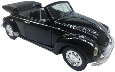 Miniatura F u s c a Conversivel Escala 1:32 Metal – Carro Clássico - Colecionável com Detalhes Realistas POWER TOYS(PRETO)