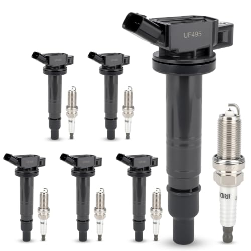 UF495 Ignition Coils & 6176 Iridium Spark Plug Set for Toyota Tacoma Tundra