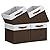 Temary Foldable Cube Baskets 4Pack - Shelf Storage Bins with Handles, Fabric Storage Organizer for Clothes, Home (White&Brown, 13x15x13 Inch)