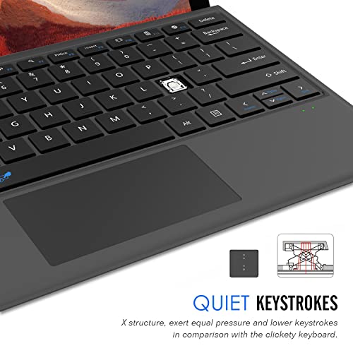 Arteck Microsoft Surface Pro Type Cover, Ultra-Slim Portable Bluetooth Wireless Keyboard With Touchpad Built-In Rechargeable Battery #TOP3