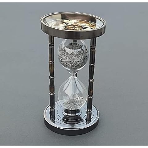 SIFAAT WORLD 5 Min's Nautical Hourglass Timer, Solid Brass Hourglass Sand Timer with Fully Functional Compass on Both Sides (Antique Maritime Compass) (SW0076) Cover