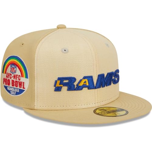 New Era Men's Khaki Los Angeles Rams Raffia Front 59FIFTY Fitted Hat