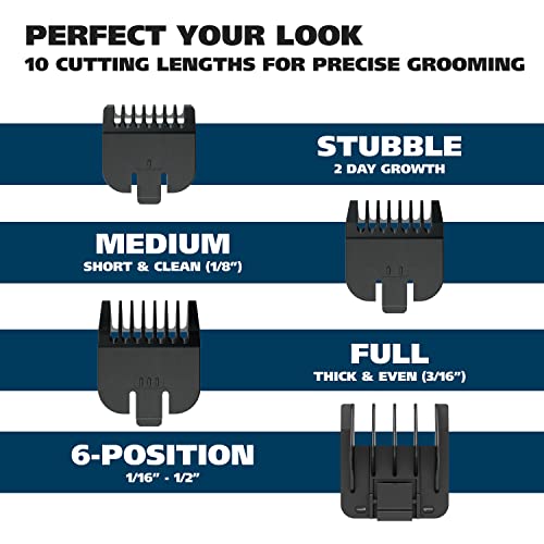 Wahl Clipper Rechargeable Beard And Facial Hair Trimmer For Men With Self-Sharpening Blades, Travel Lock, And Different Lengths For Facial Hair – Model 9916-817V #TOP16