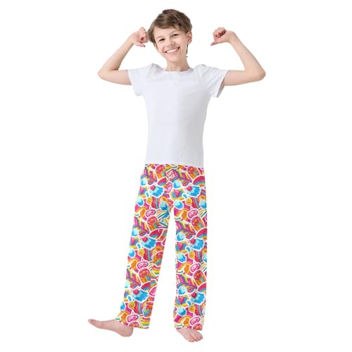 Summer Rainbow Color Boys Pants for Kids Jogger Pants with Pockets S-XL2