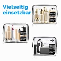 Aucuu Kulturtasche Transparent,2 Stück Kosmetiktasche Durchsichtig, wasserdichte PVC-Reise-Waschtaschen, TSA-zugelassene Make-up-Taschen, für Familie, Männer un Frauen – Ansicht 9