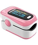 Yohcuro Fingertip Pulse Oximeter with Fast & High-precision SpO2 Measurement, Blood Oxygen Saturation & Pulse Rate Monitoring, OLED Screen with Large Fonts (Pink)