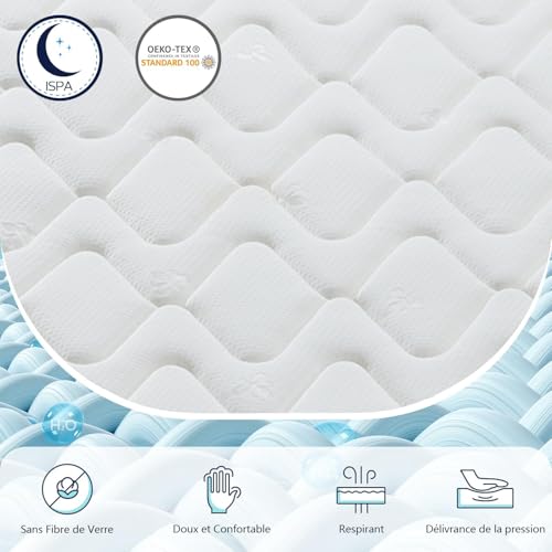 Matelas Hybride 140x190 30 cm Ressorts Ensachés YIDATONG