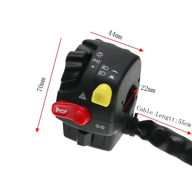 Interruptor Manillar Motocicleta Accesorios De Interruptor Manillar Motocicleta 7/8" Bocina Faro Luz Antiniebla Interruptores Botón Universales
