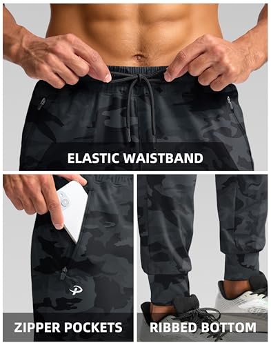 Image of Pudolla Men's Lightweight Jogger with Pockets 4-Way Stretch Sweatpants Workout Runing Athletic Track Pants