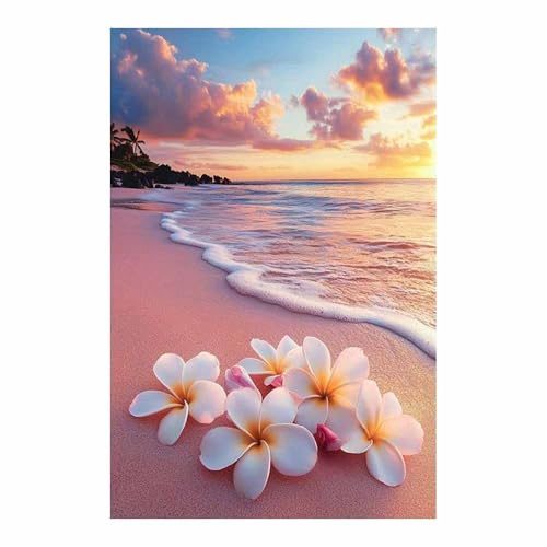 Toile fleurs Plumeria plage tropicale 80x120cm pour masquer un mur abîmé