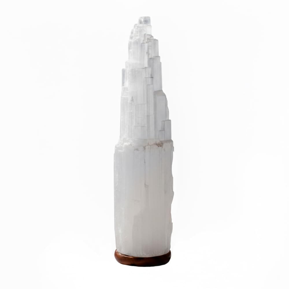 Imagen de catálogo asociada a AROMASENSES | Lámpara de Selenita Natural de 37 a 40 cm Catedral | Luz Ambiental Relajante | Li