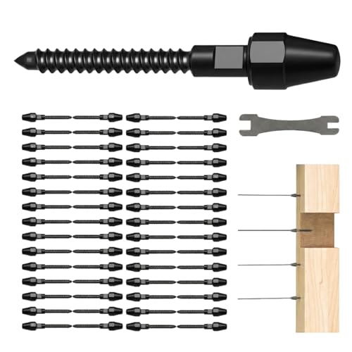 RiaYer 30 Pairs Black Cable Railing Kit Tensioner QuickLock, Right&Left Handed Thread Swage Lag Screws for Wood Post of 1/8