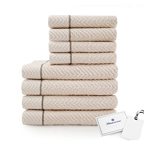 Zucchi SET asciugamano 8 PEZZI Var. naturale + tavoletta profumo biancheria per armadi by biancocasa