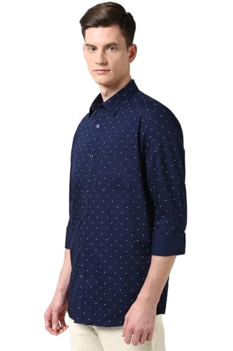 Image of Peter England Men's Cotton Slim Fit Print Shirt