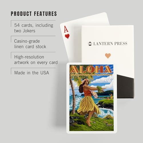 Lantern Press Aloha Hawaii Hula 52 Naipes Póker miniatura 3