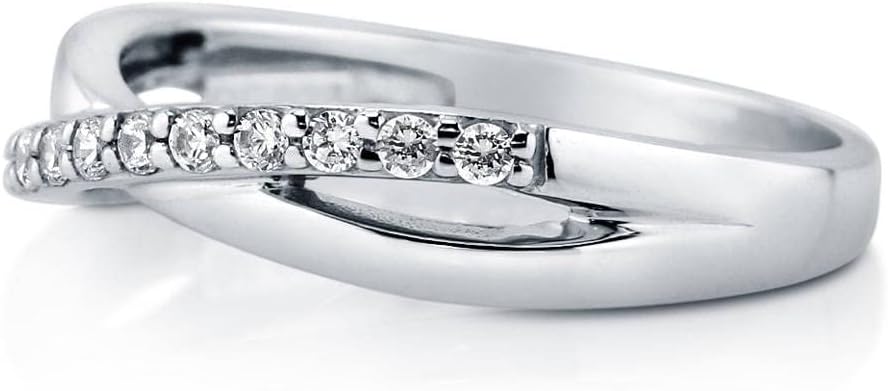 BERRICLE Sterling Silver Infinity Criss Cross Promise Rings for Her, Cubic Zirconia CZ Ring - Image 3