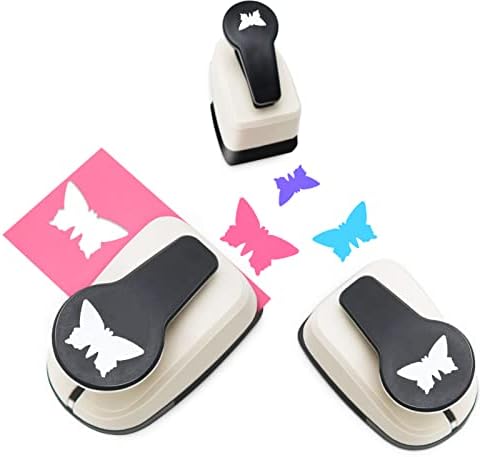 Butterfly Punch, Butterfly Hole Punch, Butterfly Paper Punch, Hole Puncher for Paper Crafts, Cardstock, Scrapbooks, 1 inch, 5/8 inch, 3/8 inch Paper Punches for Crafting