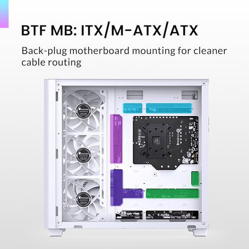 Image of JONSBO TK-3 White One-Piece Curved Glass ATX Mid Tower Pc Case, One-Piece Curved Glass, Support BTF MB /Dual 360 AIO /ATX PSU /40Series GPU, with 10 Fan Positions, 270 Degree Side View Display,White