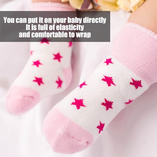 5 Pairs Baby Socks, Newborn Socks for 0-6 Months, Medium Calf, Thickened Thermal, Deodorant & Antibacterial, Pink, 6-12 Months, Girls - Image 5