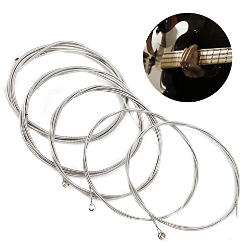 Liyong Conjuntos de 5 cordas para baixo, acessórios de instrumentos musicais banhados a níquel para