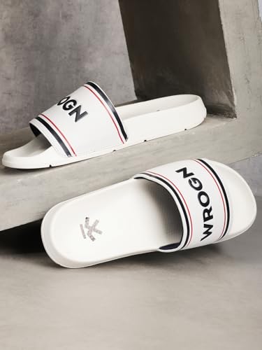 Image of WROGN Men's Anti-slip Sliders | Lightweight EVA Sole | Foam Padded Comfort