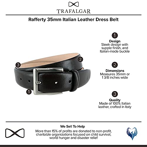 Trafalgar Italian Leather Dress Belt - 1 3/8 inches wide (35mm) - The Rafferty2