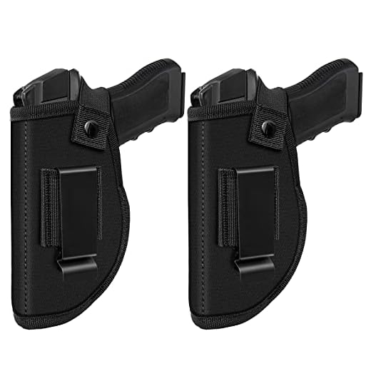 2 Pack Gun Holster, Concealed Carry Holsters for Women Men, Universal Holster for Pistol, IWB Holster for Most Compact Subcompact P365 P938 Glock 19 26 27 43 Taurus G3C SCCY CPX-2 M&P Shield 9mm