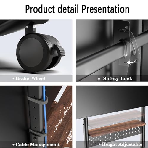 Soporte móvil de piso para TV LCD THEGA 40-85 pulg. miniatura 3