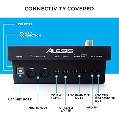 Alesis Drums Command Mesh SE Kit - Electric Drum Set with Quiet Dual-Zone Mesh Pads, USB MIDI Connectivity and 600+ Electronic and Acoustic Drum Sounds