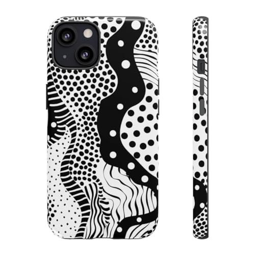 Coque rigide iPhone 13 antichoc motif pois abstrait brillant protection haute
