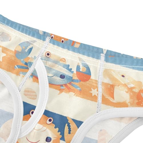 KLL Striped Pattern Cute Watercolor Crabs Boys Toddler Comfort Training Underwear Cute Children Panties4