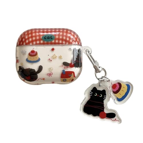 eglixu Compatible AirPods Pro 3 Protective Case,Cute Cartoon Kawaii Cake Cat Creative Designs,TPU Shockproof Earbud Sleeve for Apple AirPods Pro 3rd Gen for Boys Girls